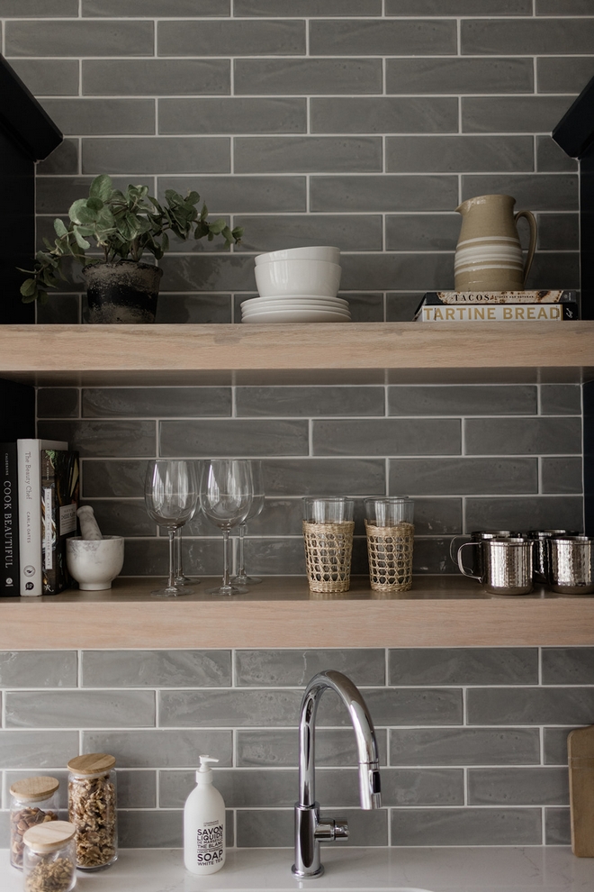 White Wash White Oak Shelving over backsplash White Wash White Oak Shelving over backsplash White Wash White Oak Shelving over backsplash #WhiteWash #WhiteOakShelving #backsplash