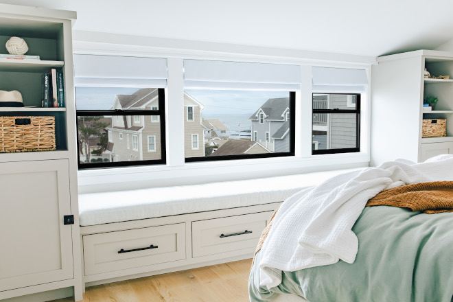 Coastal bedroom window seat built in ideas Coastal bedroom window seat built in ideas #Coastalbedroom #windowseat #builtin #bedroomideas