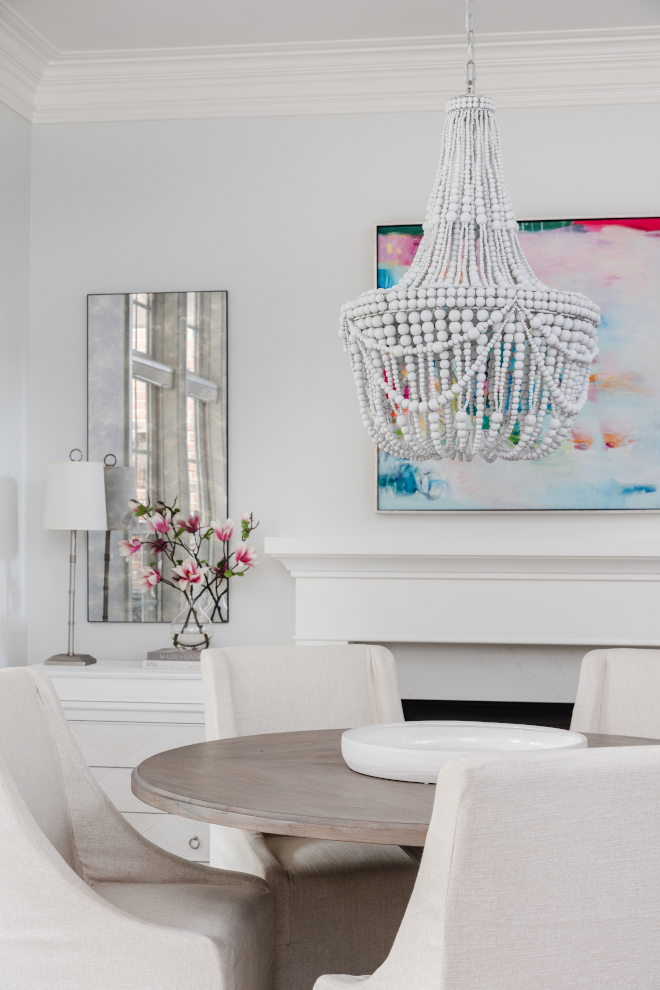 Coastal dining room with Beaded Chandelier Coastal dining room with Beaded Chandelier #Coastaldiningroom #Coastal #diningroom #BeadedChandelier