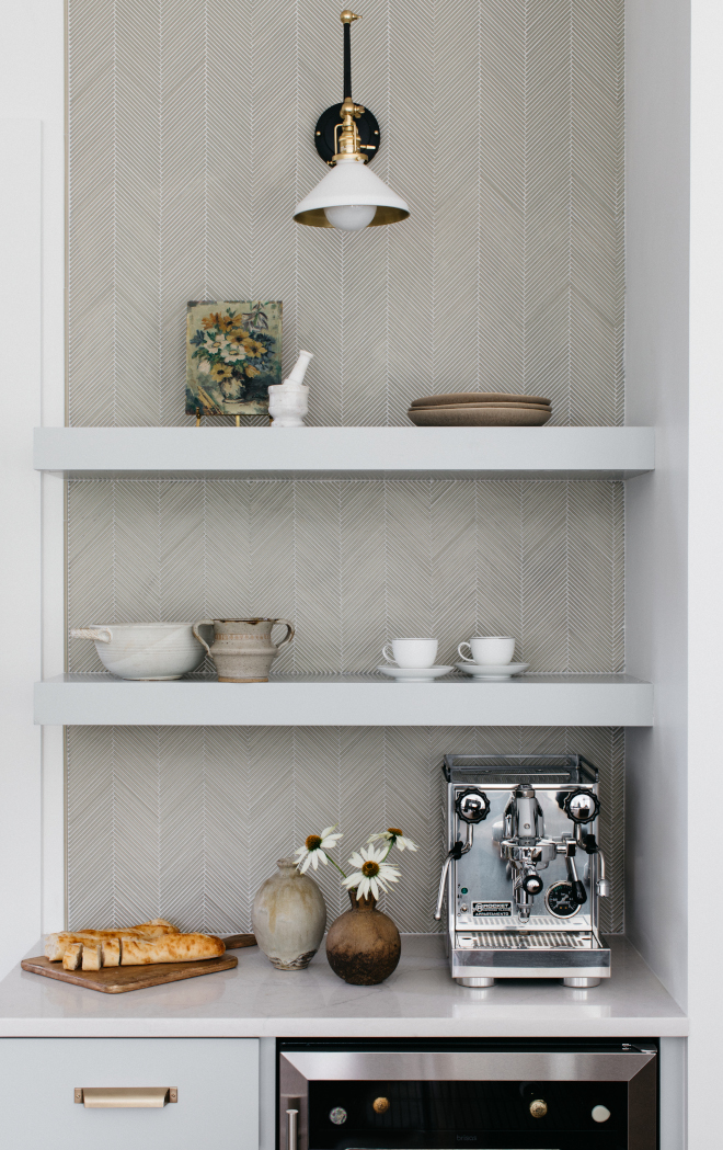 Coffee Bar Floating shelves adds some extra storage while a beverage cooler add some functionality to this coffee bar Coffee Bar Floating shelves adds some extra storage while a beverage cooler add some functionality to this coffee bar #CoffeeBar #CoffeeBardesign #Floatingshelves #beveragecooler #bar