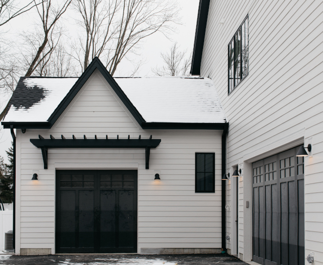 Black Garage Door Paint Color Sherwin Williams Iron Ore #BlackGarageDoor #PaintColor #SherwinWilliamsIronOre