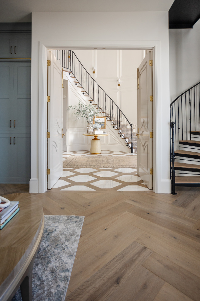 French Doors to Library showing French Foyer French Doors to Library showing French Foyer #FrenchDoors #Library #homelibrary #FrenchFoyer