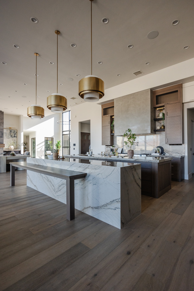 Beautiful kitchen Plaster hood the cutest tiny art lights amazing quartzite and amazing cabinetry make up this beautiful kitchen #Beautifulkitchen #Plasterhood #quartzite #cabinetry #beautiful #kitchen