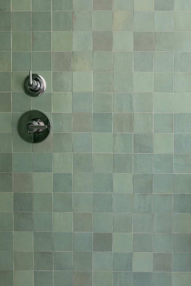 Zellige tile on shower walls