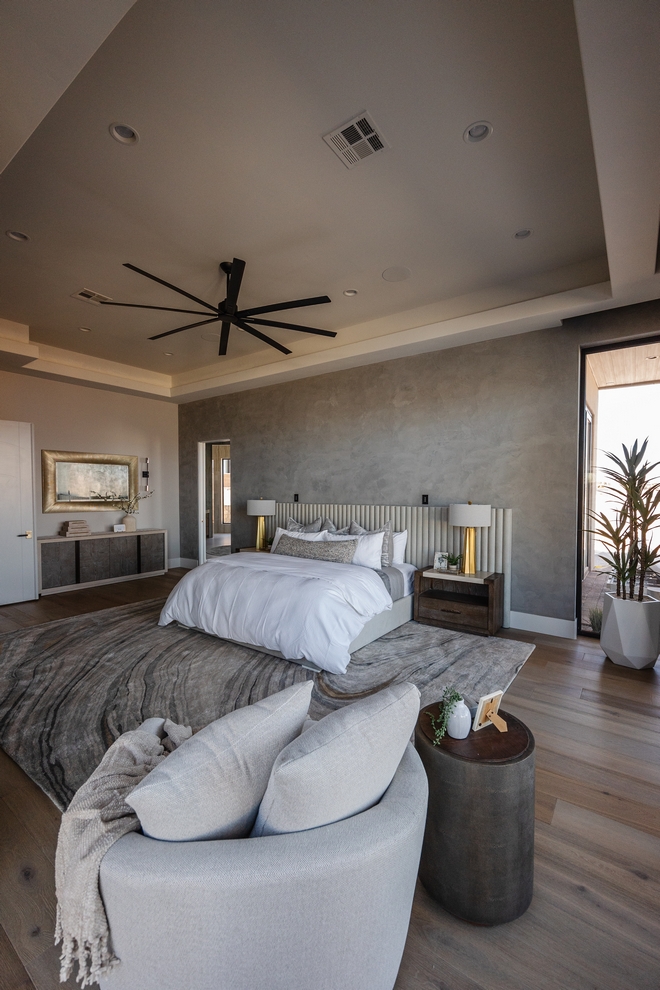Bedroom paint color Wall and Door Paint Color Sherwin Williams Repose Gray Accent wall is BM HC-168