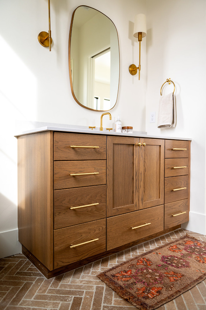 White Oak Custom stain cabinet with brass hardware White Oak Custom stain cabinet with brass hardware #WhiteOak #Customstain #cabinet #brasshardware