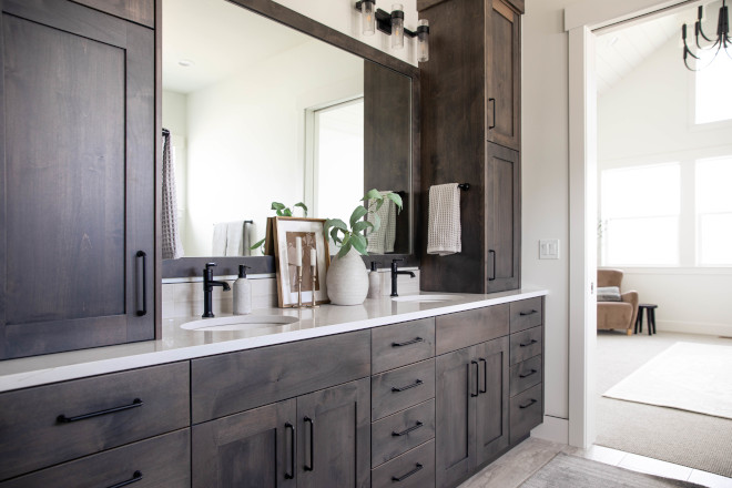 Bathroom with dark stained cabinet Bathroom with dark stained cabinet Bathroom with dark stained cabinet Bathroom with dark stained cabinet #Bathroom #darkstainedcabinet