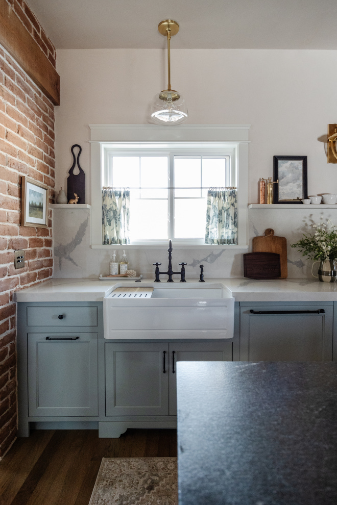 Kitchen sink window with cafe curtains Kitchen sink window with cafe curtain ideas Kitchen sink window with cafe curtains #Kitchen #sink #window #cafecurtains