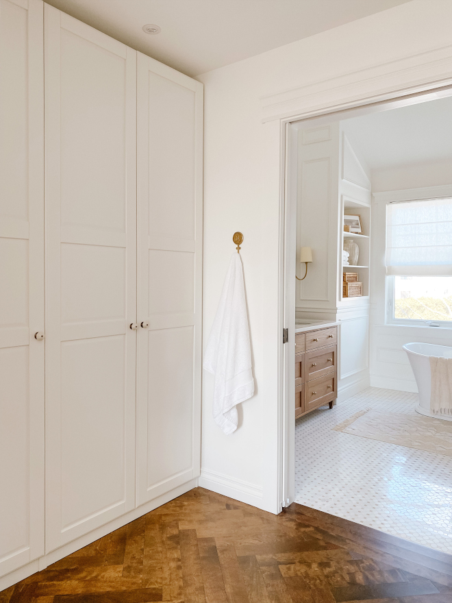 The renovation allowed the designers to create a new closet area between the bathroom and bedroom The renovation allowed the designers to create a new closet area between the bathroom and bedroom #renovation #design #create #newcloset #bathroom #bedroom