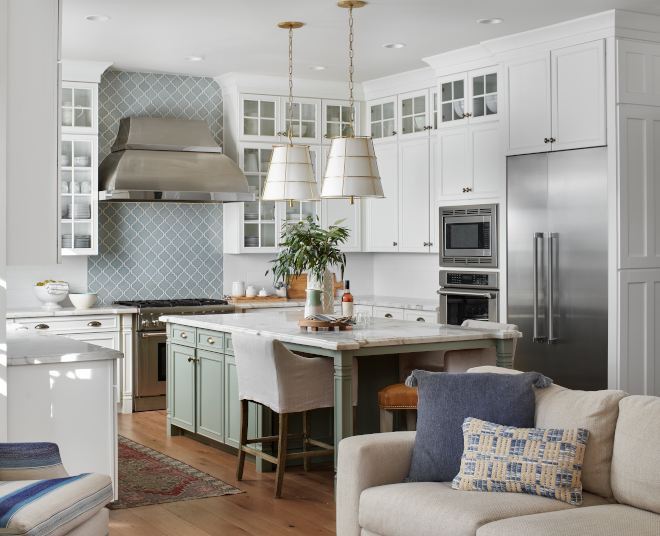 Benjamin Moore Chantilly Lace kitchen with Farrow and Ball French Gray island paint color Benjamin Moore Chantilly Lace kitchen with Farrow and Ball French Gray island paint color Farrow and Ball French Gray island paint color #BenjaminMoore #BenjaminMooreChantillyLace #kitchen #FarrowandBallFrenchGray #island #paintcolor