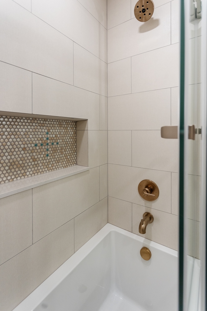 Neutral bath surround tile