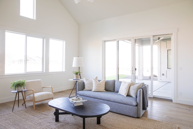 Family room paint color Sherwin Williams Alabaster