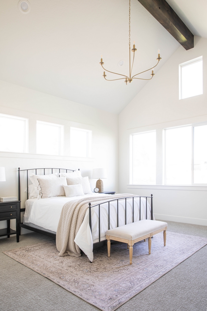 White Primary Bedroom Paint Color Sherwin Williams SW 7008 Alabaster