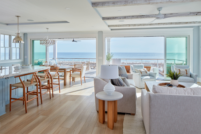 Beach House The main level serves as the heart of the home, offering uninterrupted views of the ocean that gives a wow factor upon entry #beachhouse