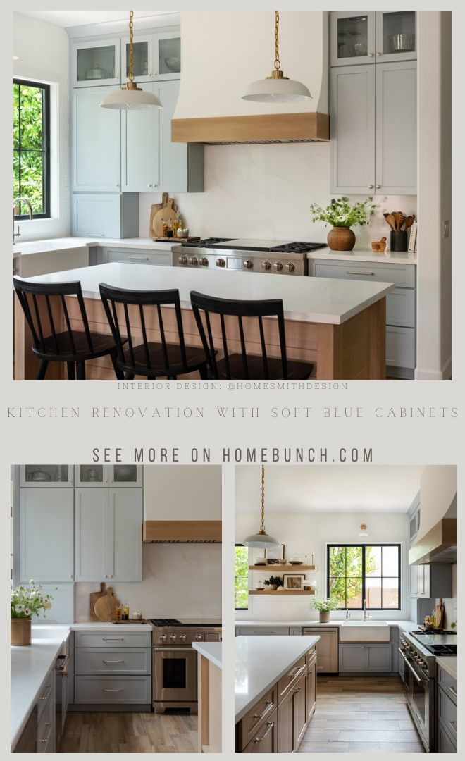 Kitchen Renovation with Soft Blue Cabinets