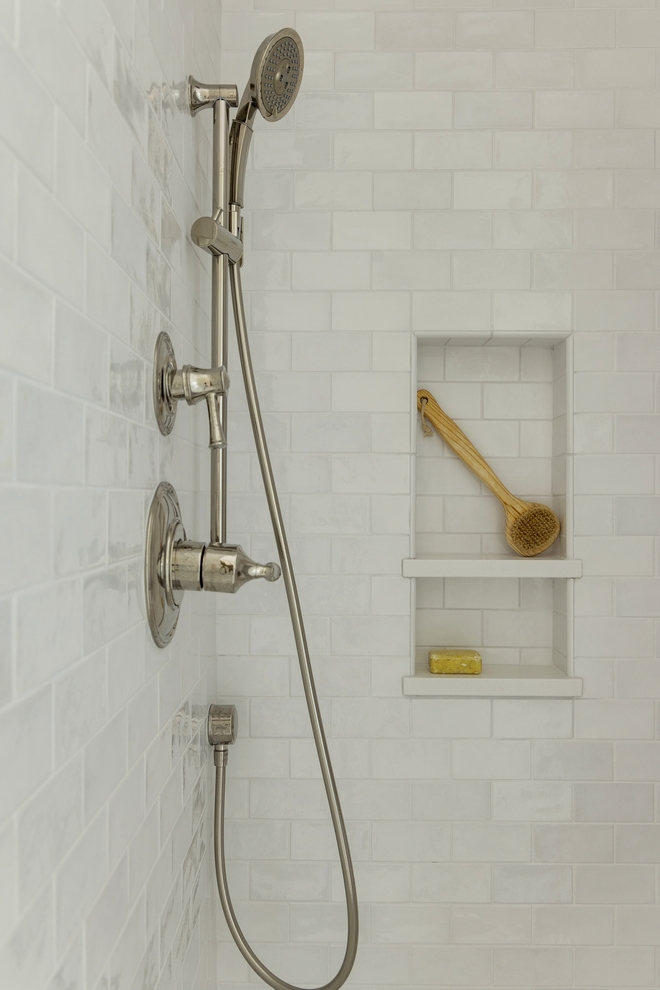 Zellige Porcelain Shower Tile #Shower #Zellige #Tile