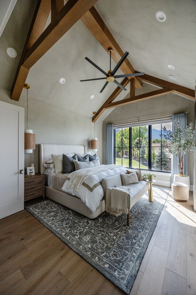 Bedroom vaulted ceiling adorned with decorative beams and rafters Bedroom vaulted ceiling adorned with decorative beams and rafters Bedroom vaulted ceiling adorned with decorative beams and rafters #Bedroom #vaultedceiling #decorativebeams #rafters