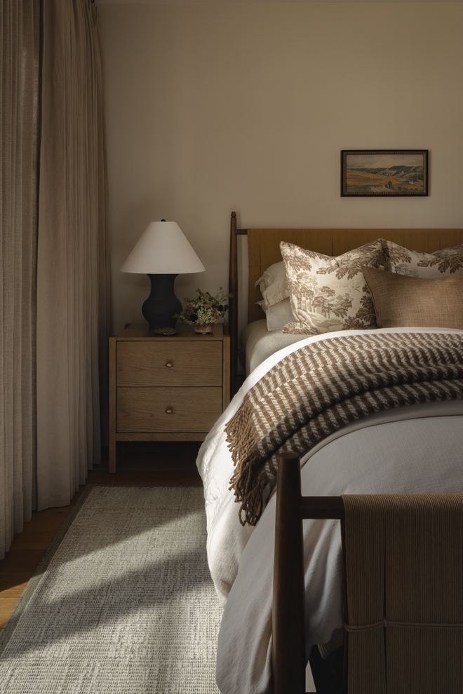 two drawer white oak nightstand with timeless neutral design