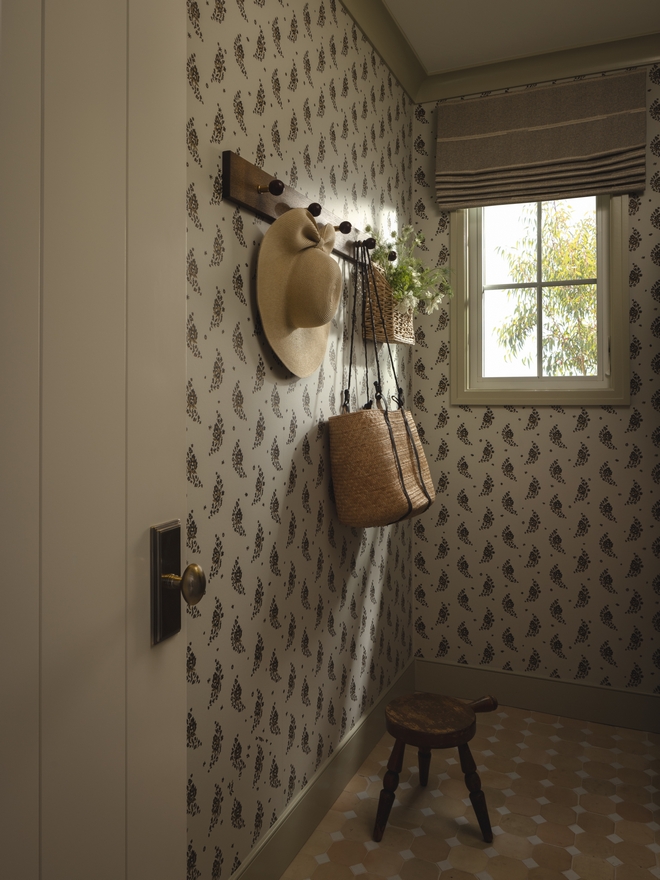 trim painted Farrow and Ball Ball Green No. 75 with interior doors in Benjamin Moore Ballet White OC-9 semi gloss