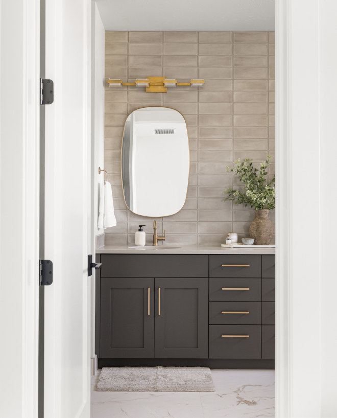 Interior door painted Sherwin Williams Pure White in Idaho primary bedroom