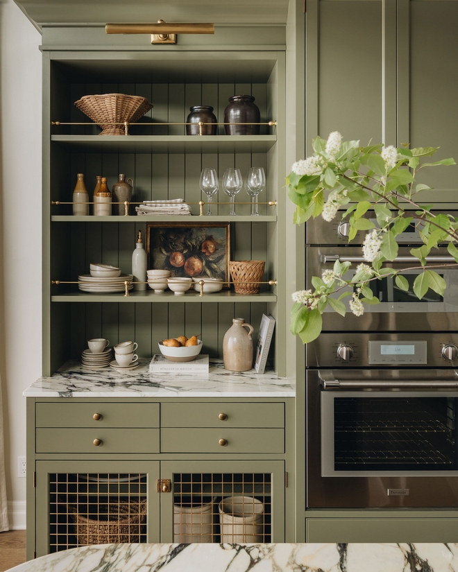 Benjamin Moore Louisburg Green on Kitchen Cabinet