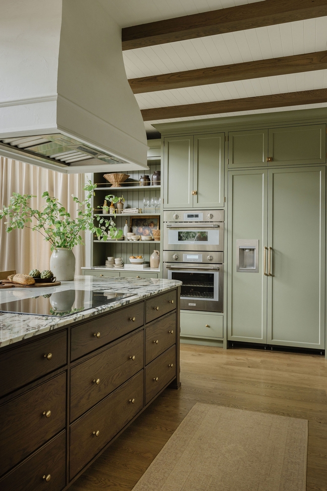 Green kitchen paint color Kitchen featuring Benjamin Moore Louisburg Green