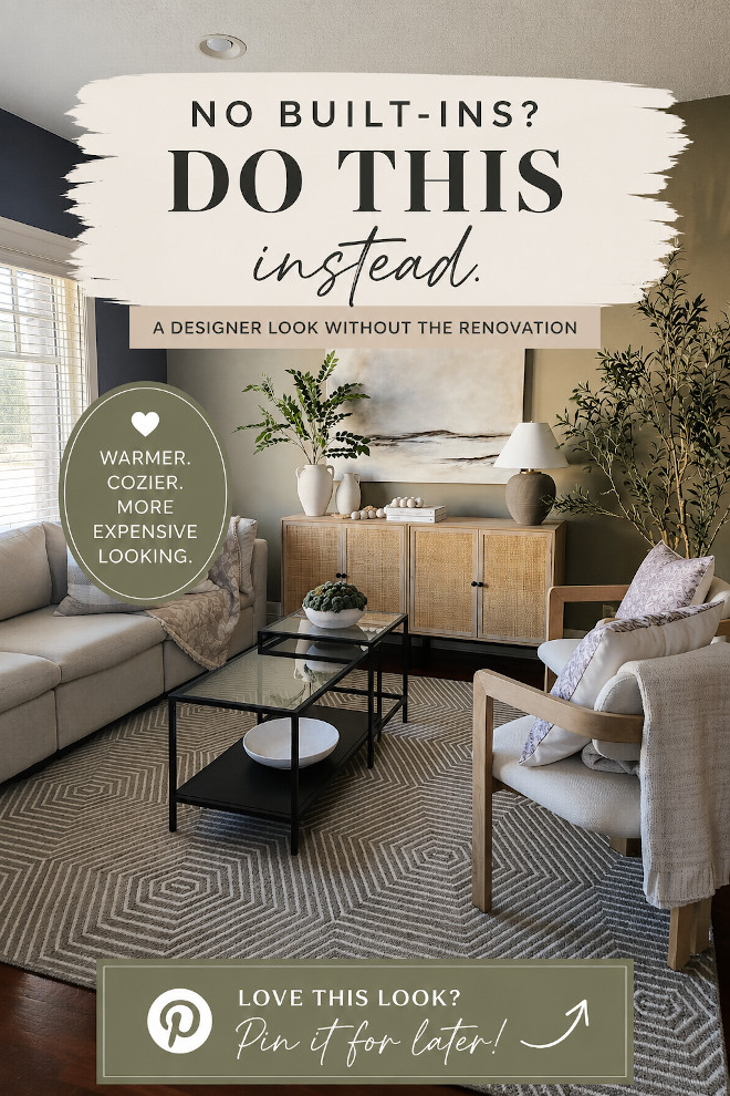 Living Room without Built in A designer look without the renovation