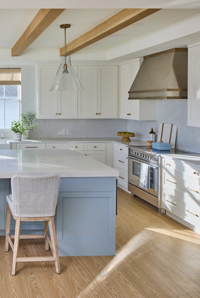 White Kitchen with Blue Island Paint Color Benjamin Moore White Dove White Kitchen Cabinet Santorini Blue Kitchen Island White Kitchen with Blue Island Paint Color Benjamin Moore White Dove White Kitchen Cabinet Santorini Blue Kitchen Island #WhiteKitchen #BlueIsland #PaintColor #BenjaminMoore #BenjaminMooreWhiteDove #WhiteKitchenCabinet #SantoriniBlue #KitchenIsland #BlueKitchenIsland