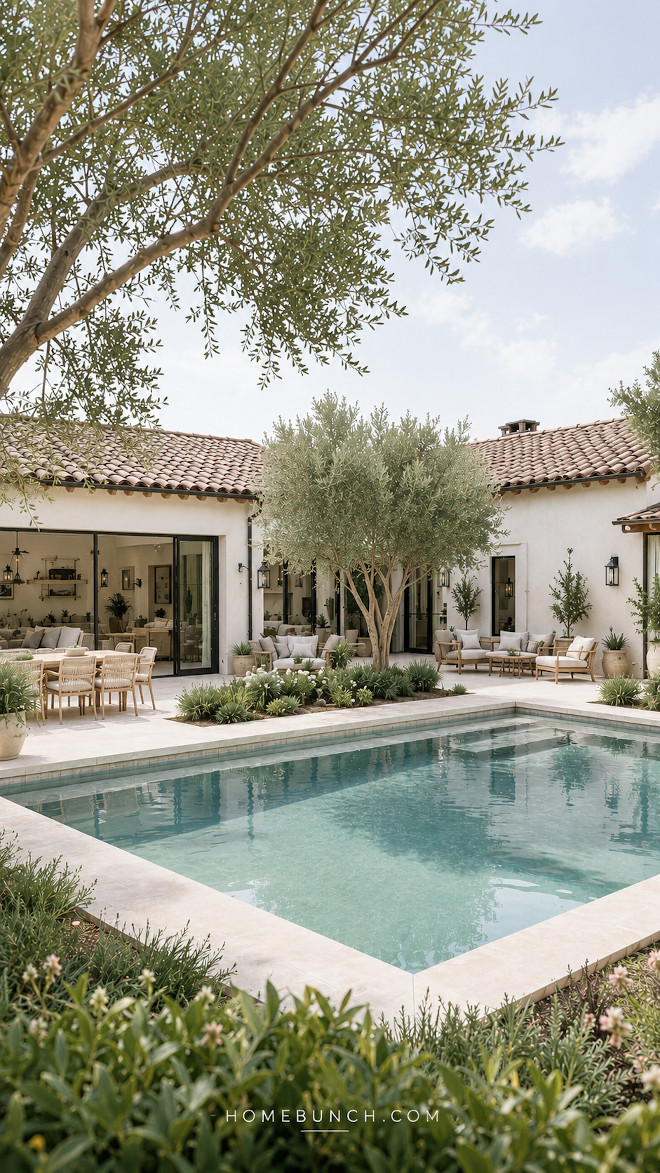 Organic Modern Mediterranean Home Backyard Pool Organic Modern Mediterranean Home Backyard Pool