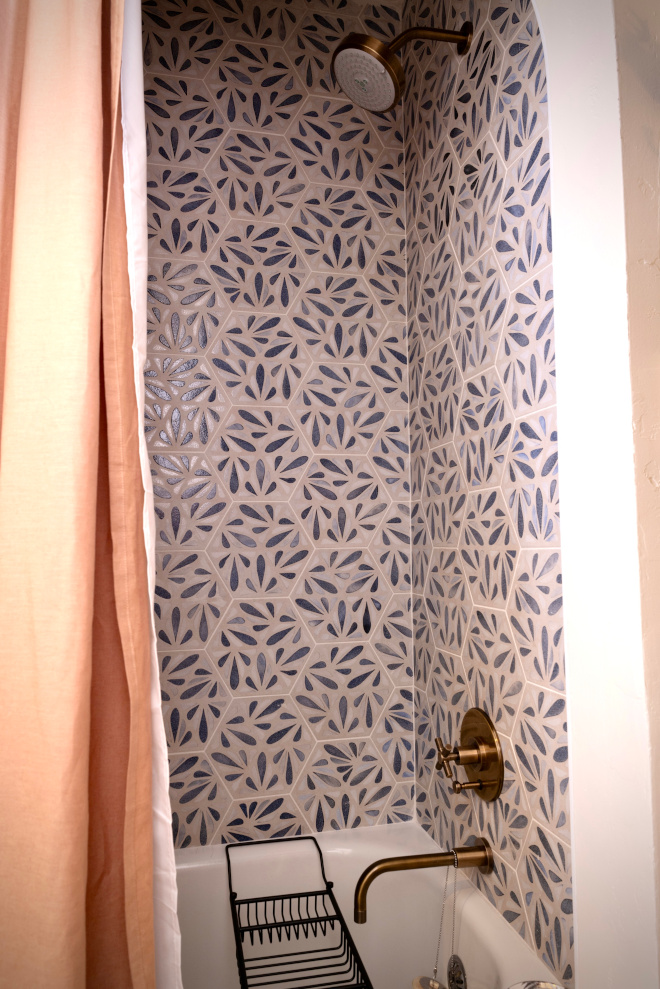 Cottage Bathroom Tile Ideas Blue Hexagonal Tile and Brass Fixtures Cottage Bathroom Tile Ideas Blue Hexagonal Tile and Brass Fixtures #Cottage #Bathroom #CottageBathroom #TileIdeas #Blue #Hexagonal #Tile #BrassFixtures