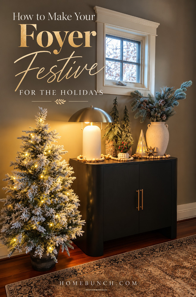 Cozy Foyer Christmas Decor Snowy Day