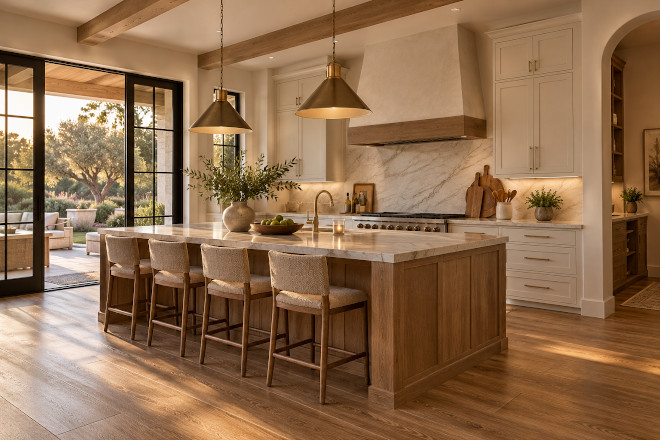 Kitchen with Wood-looking LVP Flooring Kitchen with Wood-looking LVP Flooring