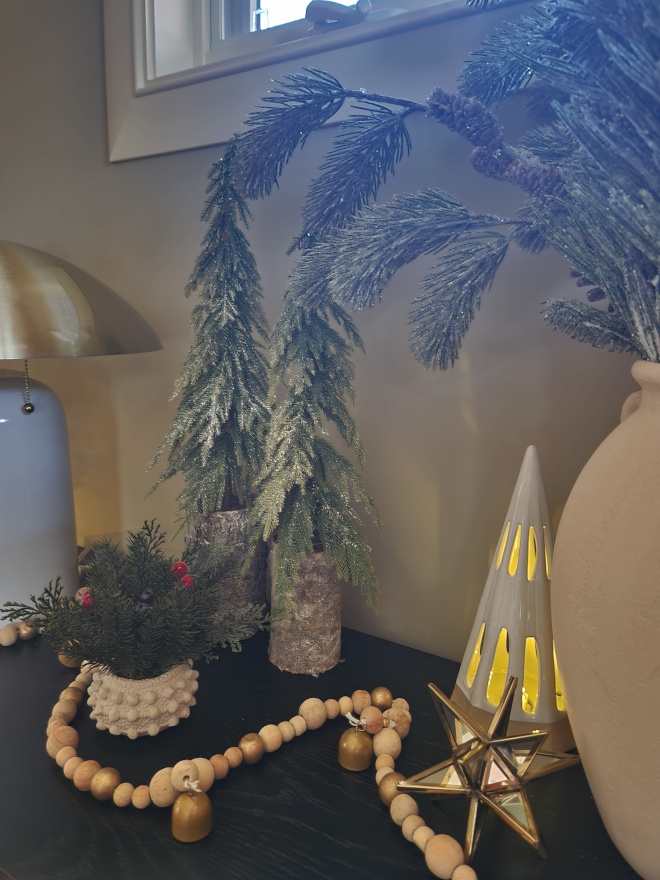 Wooden Beads and small bell garland Christmas Decor