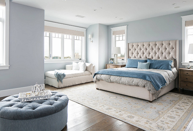 Blue Master Bedroom. Brandon Architects, Inc.