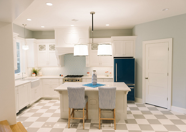 Basement Kitchen. Basement Kitchen. Design. Bright Basement Kitchen. Basement Kitchen Paint Color. Basement Kitchen Cabinet paint color is Benjamin Moore White Dove OC-17. Basement Kitchen Paint Color is Benjamin Moore Perspective CSP-5. #Basement #Kitchen Four Chairs Furniture. 