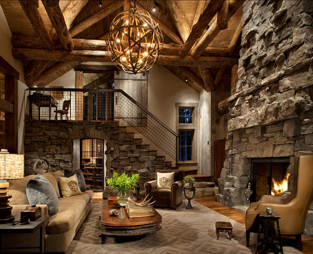 rustic lodge living room