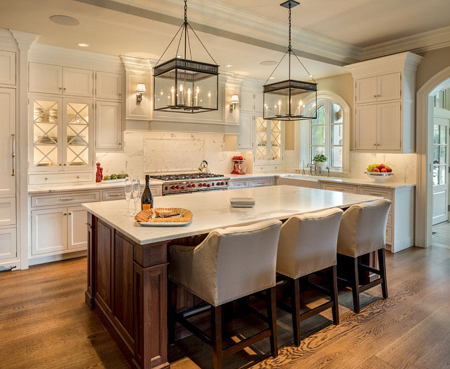 Kitchen. Great Kitchen Design. #Kitchen #KitchenDesign #KitchenIdeas #HomeDecor #Interiors #Countertop is Calacatta Oro #marble