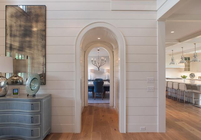 Arch. Arched Hallway. Arched Hallway with beadboard ceiling. #Arches #Arch #PlankArch #Plank #Beadboard #Hallway