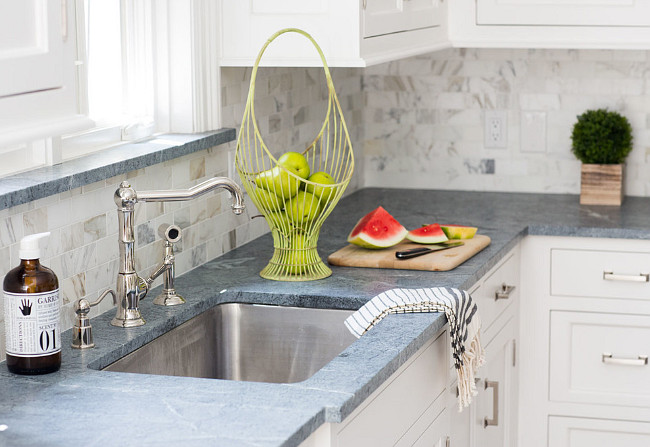 Backsplash is Calacatta Gold Marble. Kitchen Backsplash. Calacatta Gold Tile Backsplash. #Backsplash #CalacattaGold #Marble #Tile Connecticut Stone.