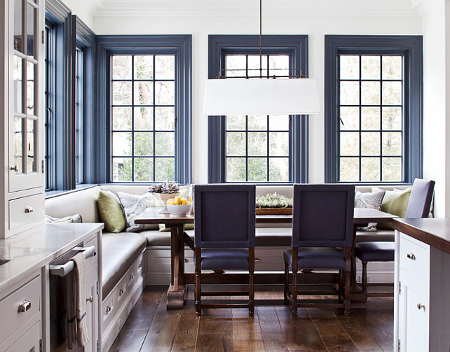 Banquette. Kitchen Banquette. Breakfast Room Banquette. Custom Banquette Design. #Banquette . Alisberg Parker Architects