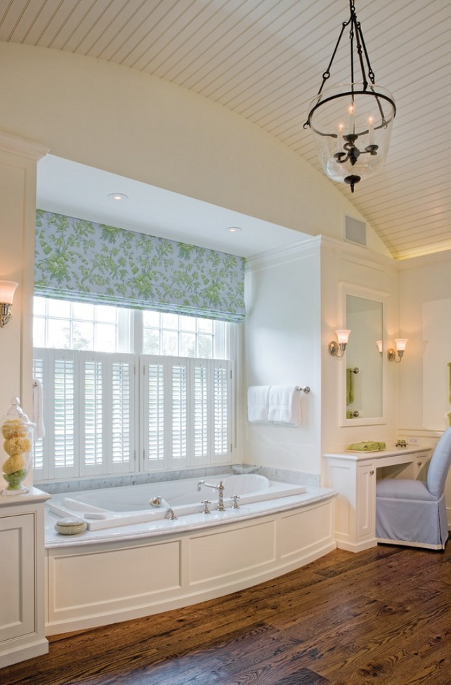 Barrel Ceiling. Bathroom Barrel Ceiling. Bathroom Beadboard Barrel Ceiling. Bathroom features bath nook and beadboard barrel ceiling. Beadboard Barrel Vaulted Ceiling. #Bathroom #BarrelCeiling #BathNook #Nook SLC Interiors