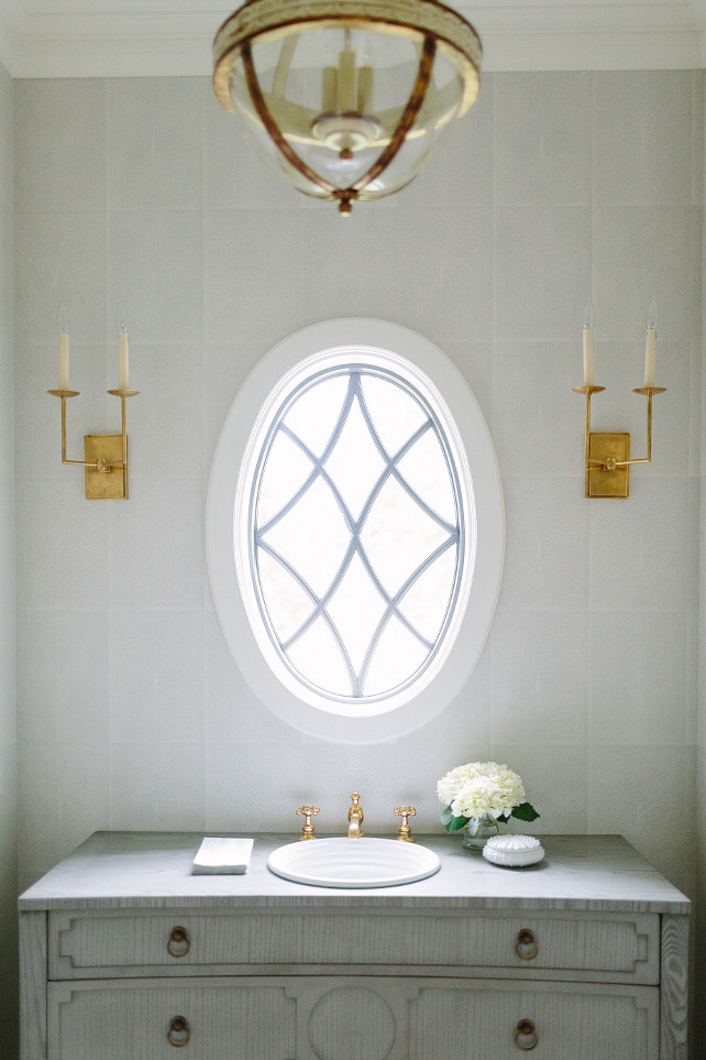 Bathroom Round Window. Bathroom Oval Window. Bathroom Round Window Ideas. Bathroom custom oval window. #Bathroom #BathroomWindow #RoundWindow #OvalWindow #CustomWindow Kate Marker Interiors.