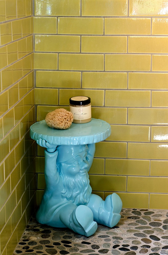 Bathroom Tiling Ideas. Rustic Bathroom Wall Tiles and Flooring. The shower wall tiles are Ann Sacks, and Angela Adams color. Flooring is pebble. #Bathroom #Flooring #WallTiles #Tiling Kristina Crestin Design.