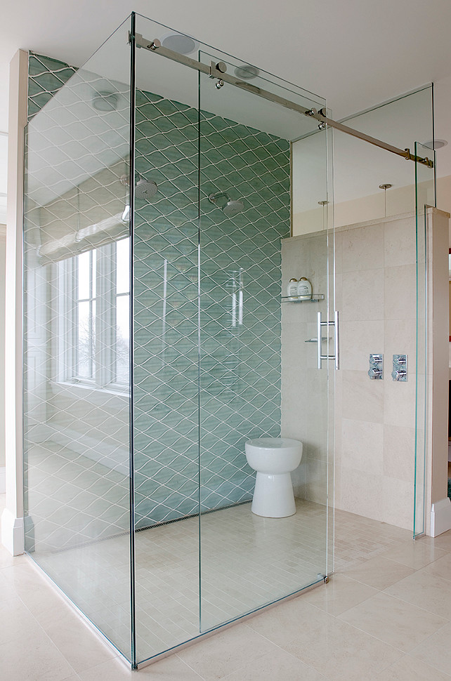 Bathroom Tiling. Green Bathroom Tile Ideas. #Bathroom #Tile #BathroomTiling #Tiling Kristina Crestin Design.