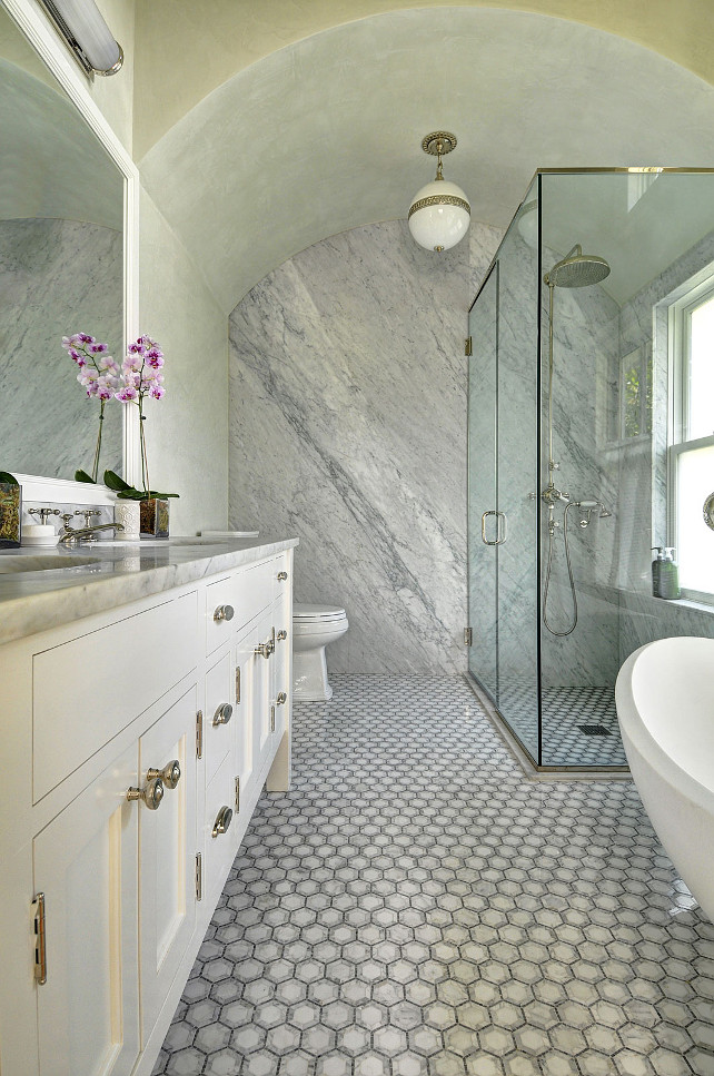 Bathroom. Bathroom Flooring. Bathroom Flooring Ideas. Bathroom Marble Flooring. #Bathroom #BathroomFlooring #BathroomTiling John Hummel and Associates.