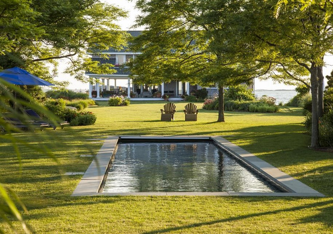 Beach house backyard with pool. Christie's Real Estate.