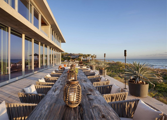 Beach house patio. Christie's Real Estate.