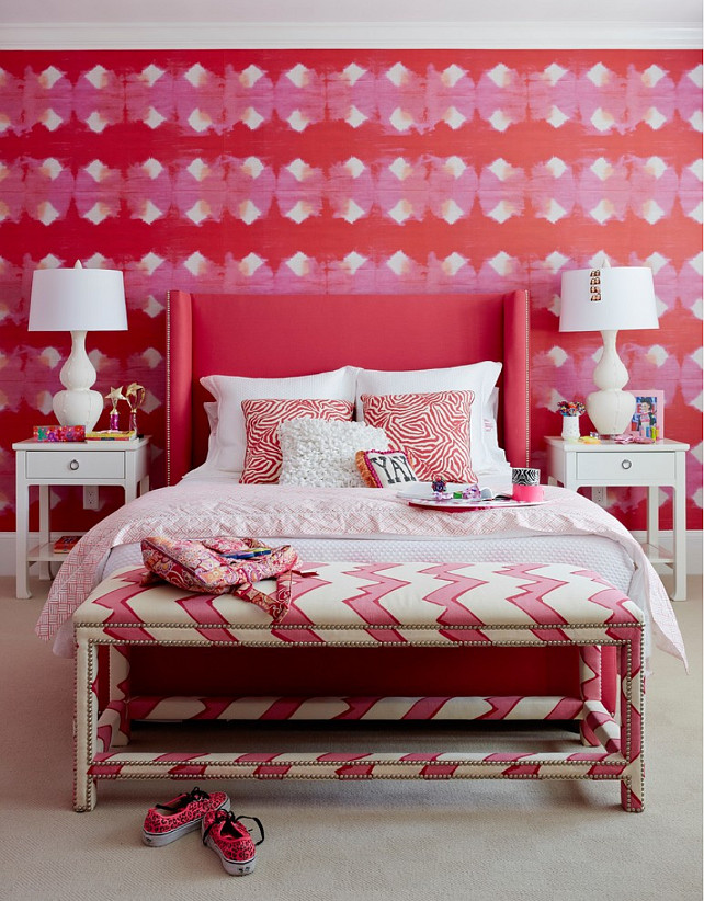 Bedroom Wallpaper. Kid Bedroom wallpaper ideas. Wallpaper is the Tears from Paradise from Élitis wallpaper. #Wallpaper #Wallcovering #TearsfromParadise
