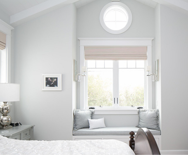 Bedroom with window seat . Master Bedroom with window seat. Bedroom with window seat with circular window. #Bedroom #windowseat #Bedroomwindowseat #windowseatBedroom #CircularWindow Brandon Architects, Inc.