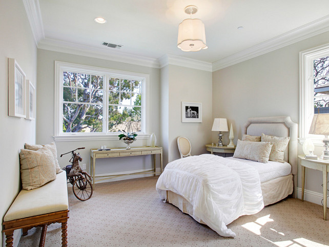 Bedroom. Bedroom Ideas. Neutral Bedroom. Lighting is the Barbara Barry small simple scallop pendant. #Bedroom #NeutralBedroom Dtm Interiors.